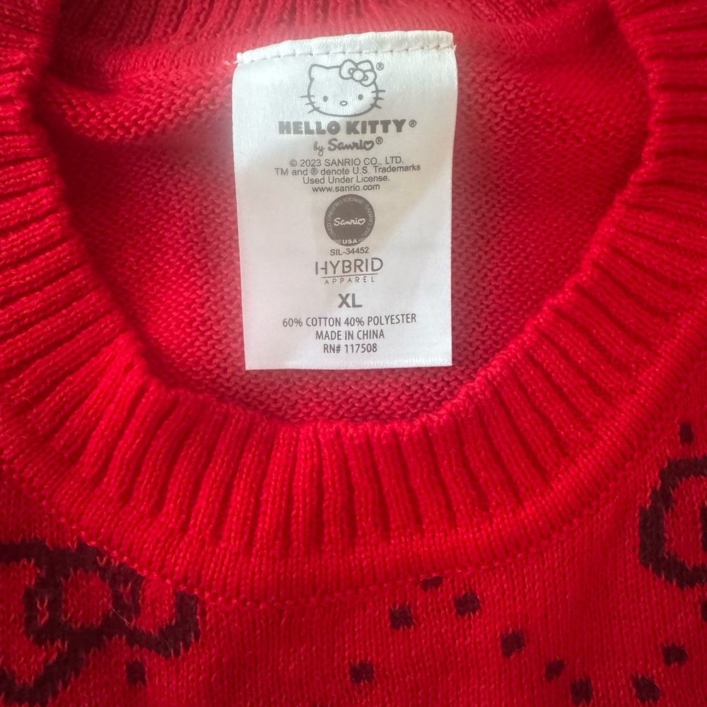 Hello Kitty Vibrant Red Knit Top - Picture 2 of 3
